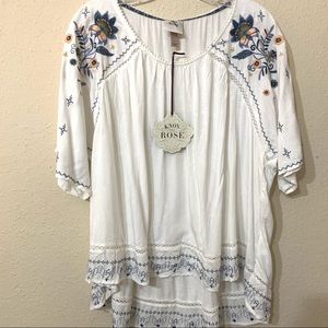 Knox rose white boho top